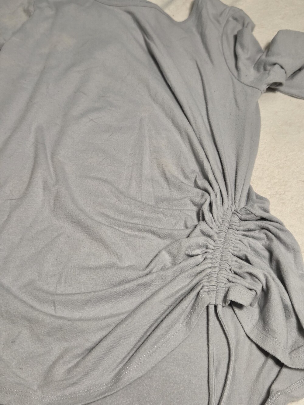 Light blue Ruched Drawstring Top - Picture 4 of 5
